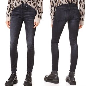 R13 women’s Hi Rise Skinny Jeans in Dirty Black